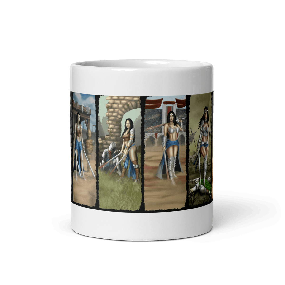 "Gamers Don't Age ceramic mug with vivid gaming-themed artwork, sturdy and glossy, perfect for coffee or tea, microwave safe"