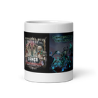 Ceramic mug featuring "Gamer Till the End" design with skulls and gaming theme, sturdy for coffee, tea, microwave, and dishwasher safe.